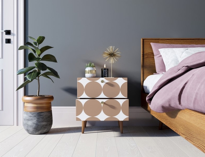 Тумбочка Berber с двумя ящиками 17 принт (Арт BB03/Print_17)