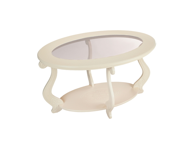 Журнальный стол Ellipse со стеклом, Дуб Шампань