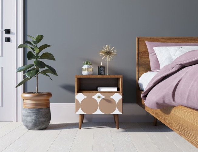 Тумбочка Berber с одним ящиком 17 принт (Арт BB06/Print_17)