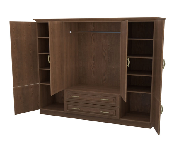 4-2 Шкаф распашной 4-х створчатый с ящиками Эдем Комби Тополь