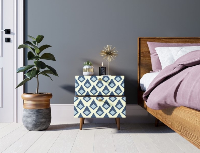 Тумбочка Berber с двумя ящиками 13 принт (Арт BB03/Print_13)