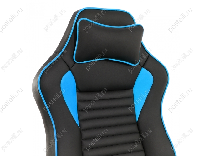 Игровое кресло Leon черное/голубое (Арт. 1875)