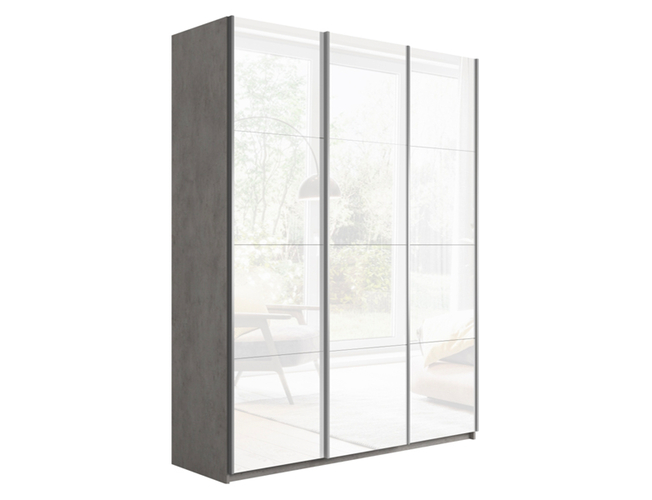 Шкаф-купе Прайм Люкс з-х дверный (Стекло), Бетон