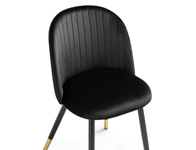 Стул на металлокаркасе Gabi black/black/gold  (Арт.15381)