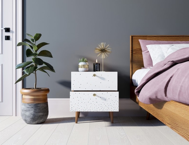 Тумбочка Berber с двумя ящиками 15 принт (Арт BB03/Print_15)