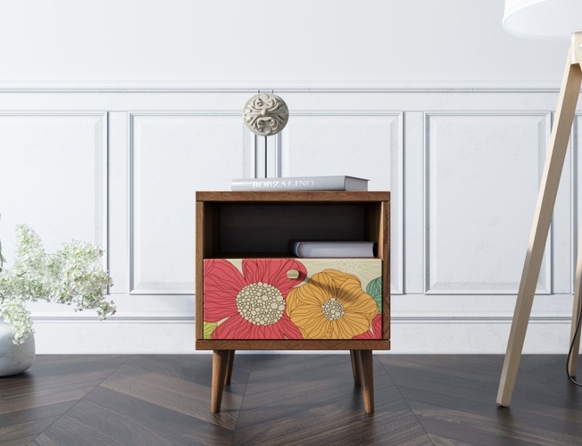 Тумбочка Berber с одним ящиком 5 принт (Арт BB06/Print_05)