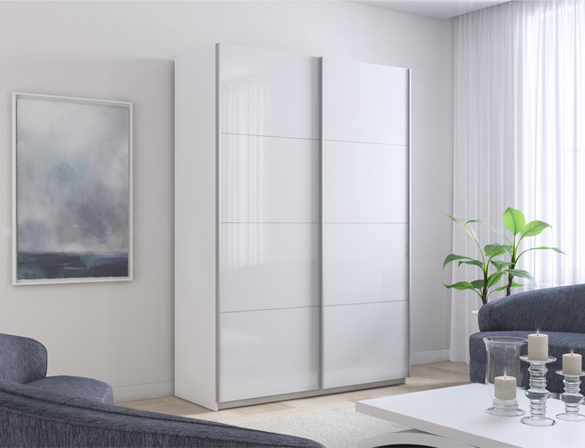 Шкаф-купе Прайм 2-х дверный (ЛДСП, стекло)