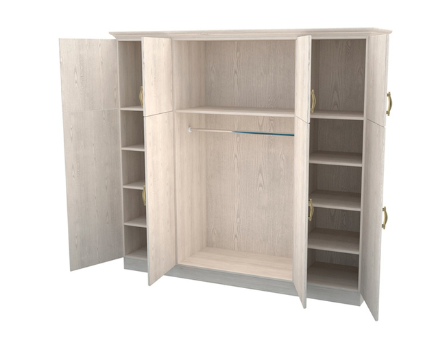 Купить белый шкаф распашной 4-х створчатый Эдем беленый дуб