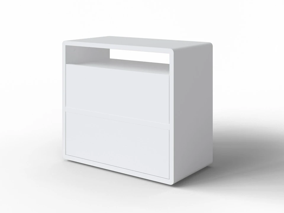 Белый комод Droom 2 - береза (Белая эмаль)